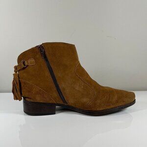 Born BOC Concept Ankle Boots Women's Size 11 M Brown Suede Zip Up Heeled Shoes